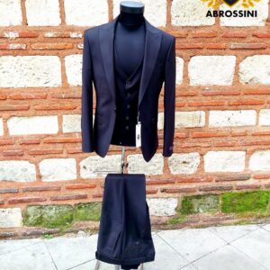 3 Piece Suit Black Abrossini