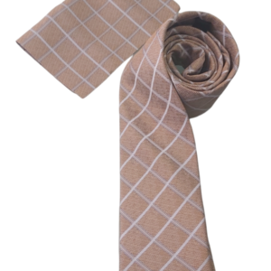 Abrossini Checkered Brown Gray Tie